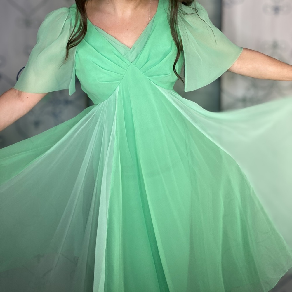Vintage Flowy Fairy Princess Layered Chiffon Dress - Picture 7 of 16